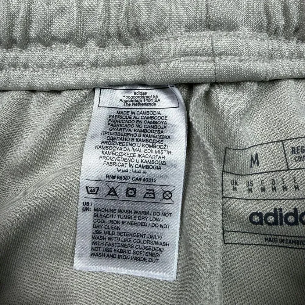 Adidas Track Pants Mens Medium Gray AEROREADY 3-Stripes Ankle Zip Athletic